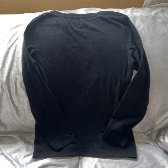 Black reindeer shirt silver reindeer, 10/12 girls, long sleeve tee-nice ⭐️ - Picture 3 of 3